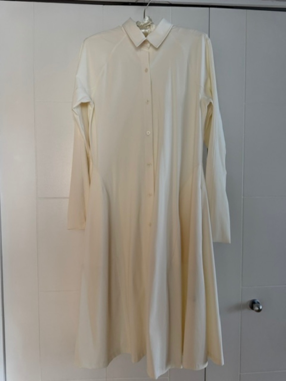 ATHLETA LONG SLEEVE POLO DRESS - NEW - Ivory Color - Size S